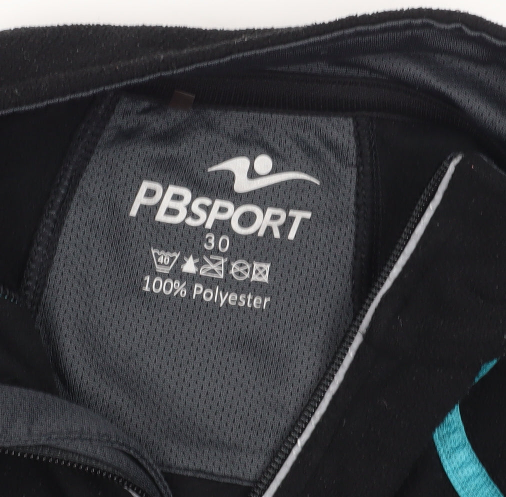 PBsport Boys Black Lightweight 1/4 Zip Fleece Sweatshirt