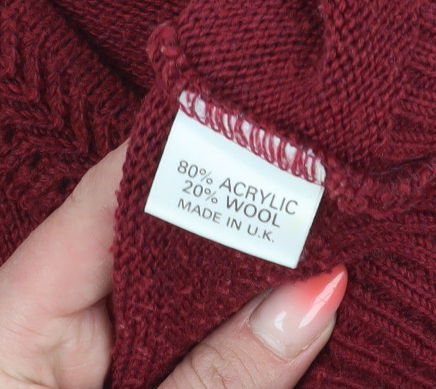 Peter Gribby Men's Red Argyle Golf Pullover Jumper M