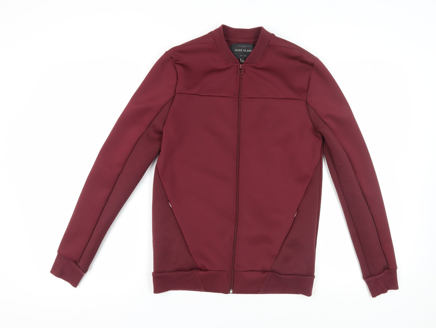 Mens UK Size XS River Island Red Full Zip Sweatshirt