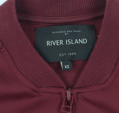 Mens UK Size XS River Island Red Full Zip Sweatshirt