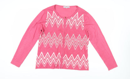 Womens UK Size M/L Mudflower Pink Cardigan Jumper
