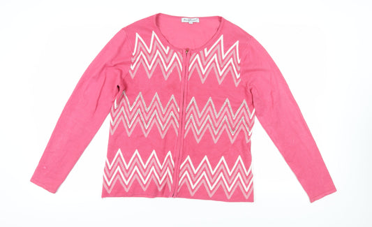 Womens UK Size M/L Mudflower Pink Cardigan Jumper