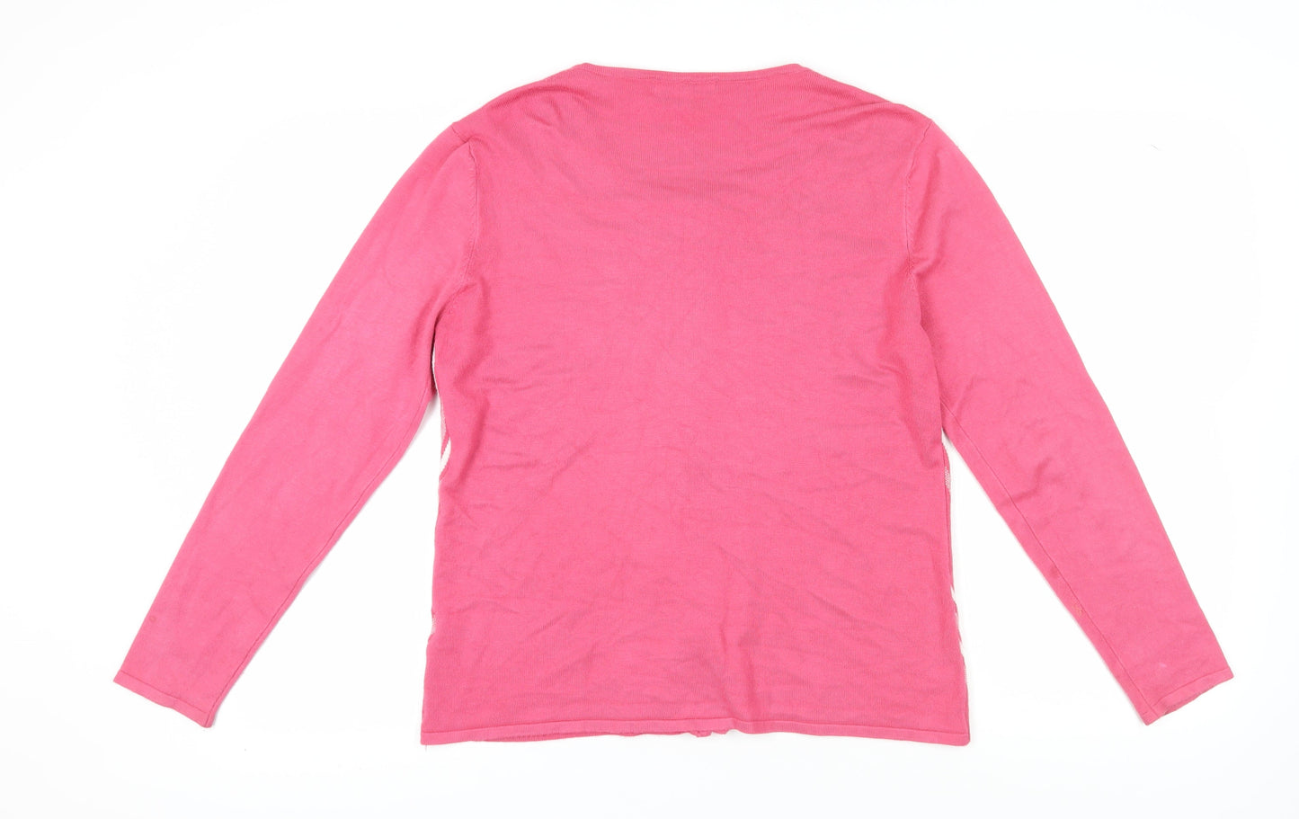 Womens UK Size M/L Mudflower Pink Cardigan Jumper