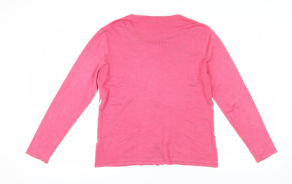 Womens UK Size M/L Mudflower Pink Cardigan Jumper