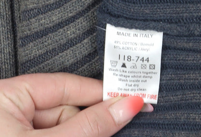 Next Men's Grey V-Neck Pullover Jumper, Large