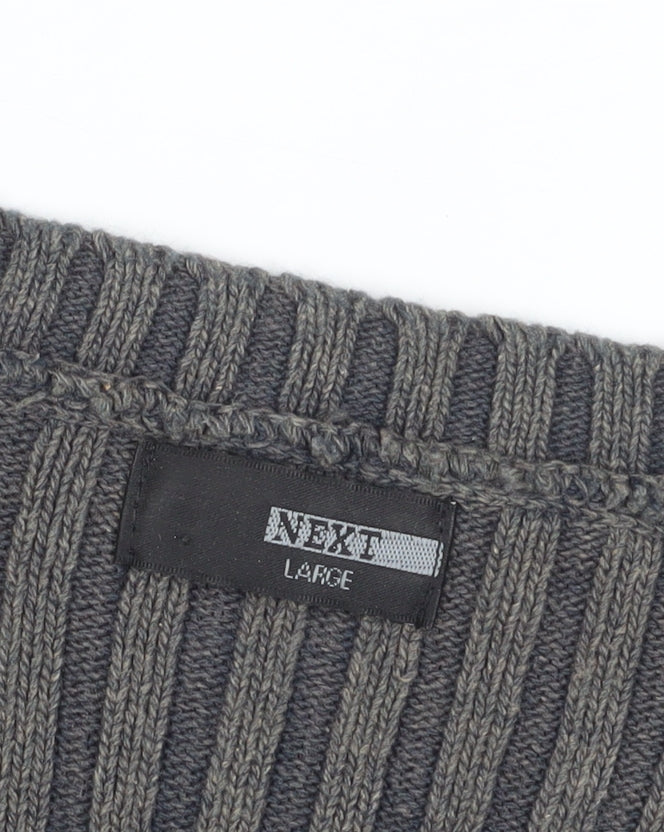 Next Men's Grey V-Neck Pullover Jumper, Large