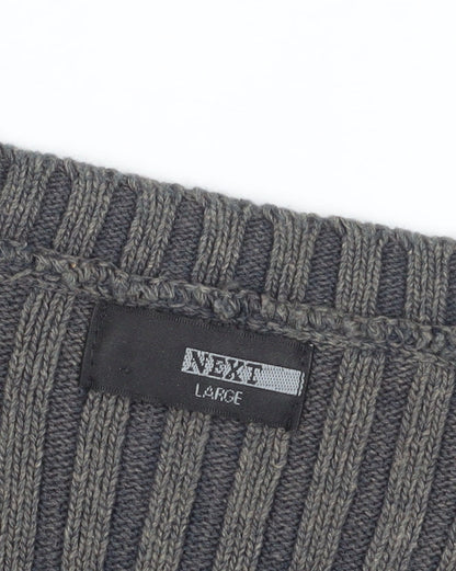 Next Men's Grey V-Neck Pullover Jumper, Large