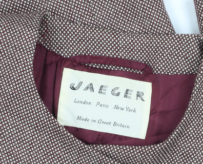 Jaeger Women's Brown Long Geometric Wool Blazer Sz 14