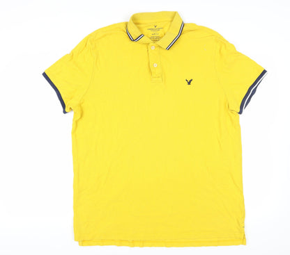American Eagle Men's Yellow Slim Fit Polo, 3XL