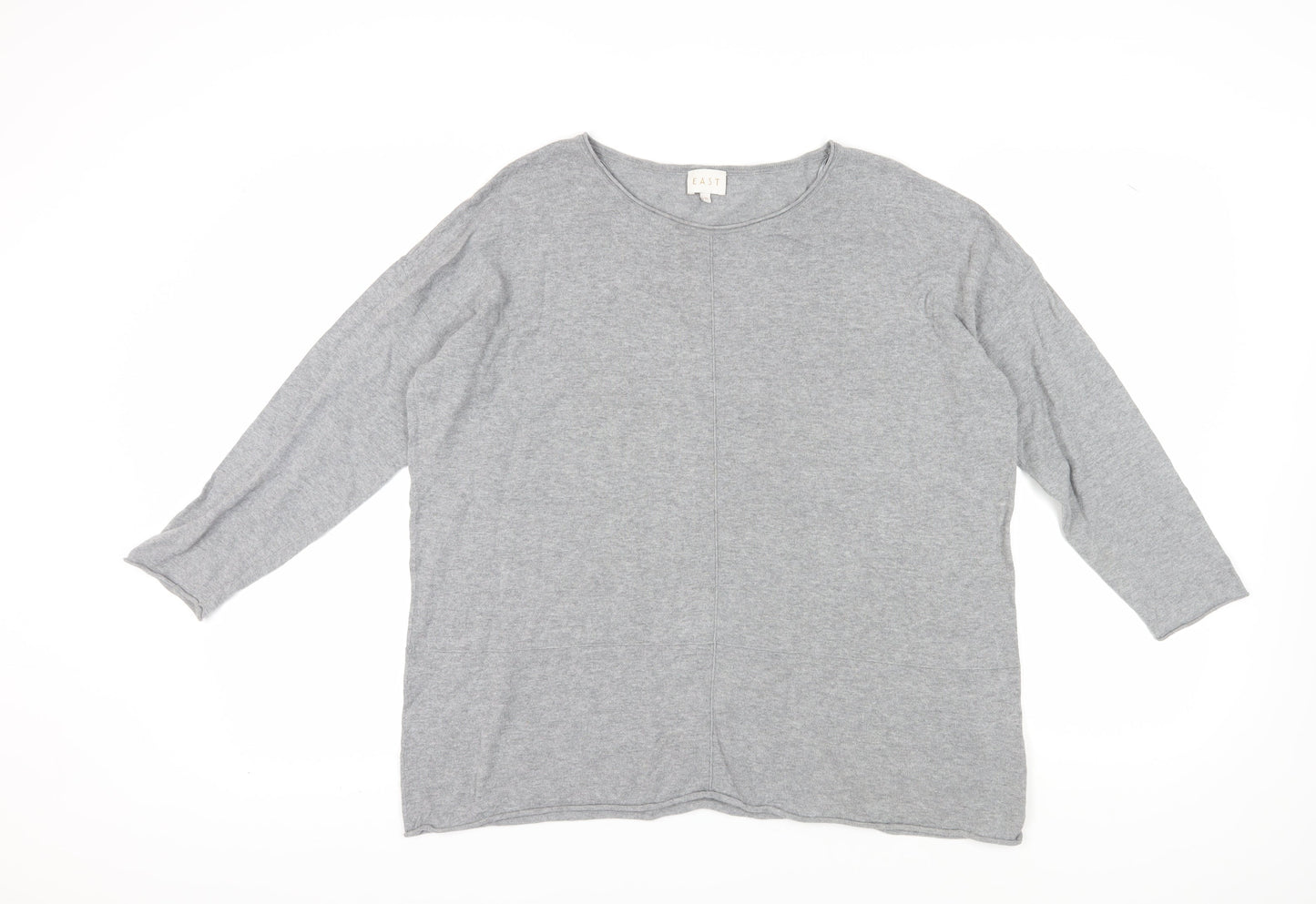 East Women's Grey Cotton Jersey Long Sleeve Top M