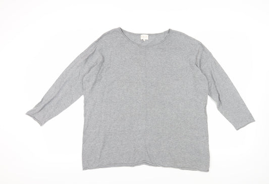 East Women's Grey Cotton Jersey Long Sleeve Top M