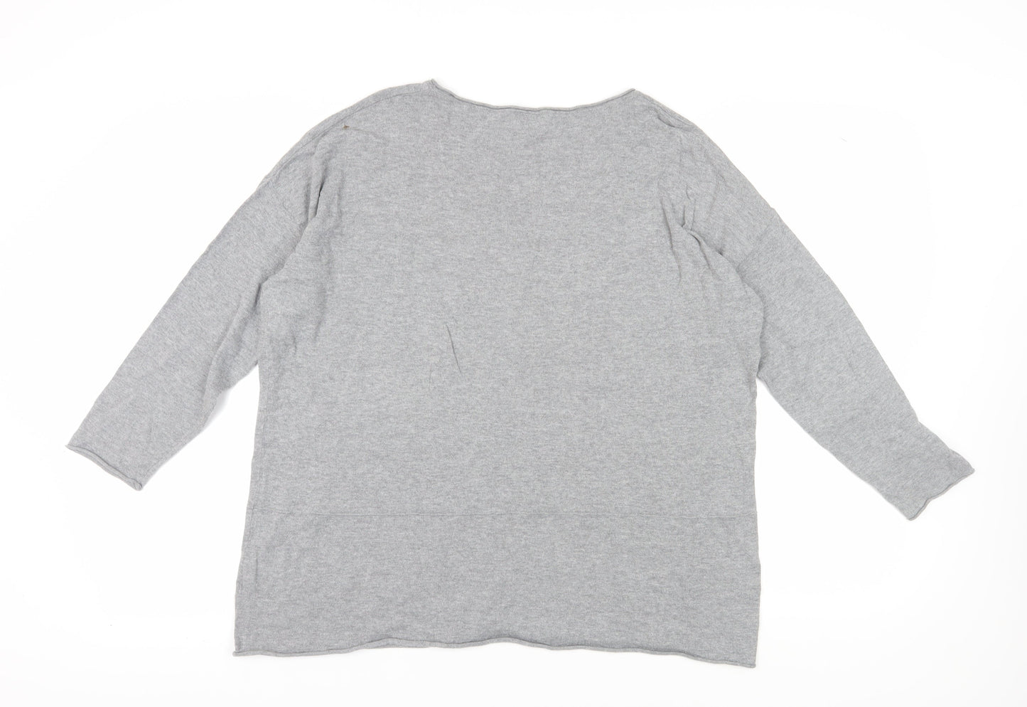 East Women's Grey Cotton Jersey Long Sleeve Top M