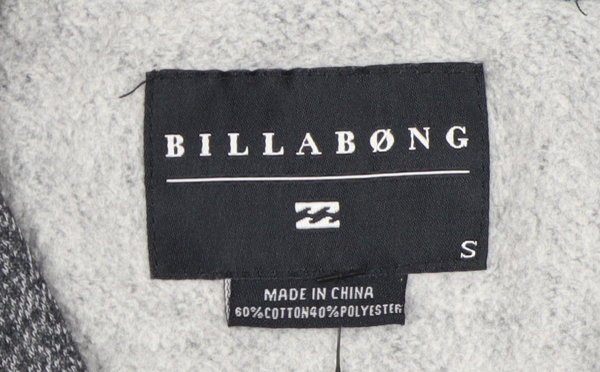 Mens UK Size S Billabong Grey Full Zip Hoodie