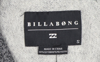 Mens UK Size S Billabong Grey Full Zip Hoodie