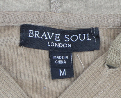 Brave Soul Women's Beige Medium Pullover Hoodie