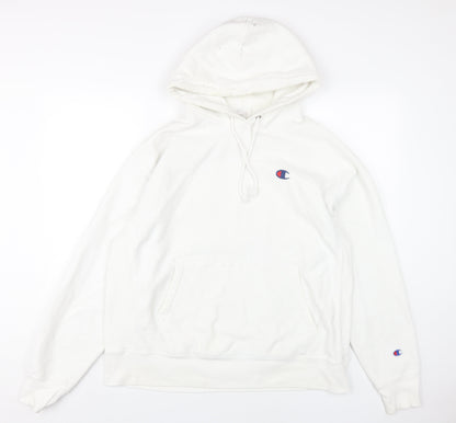 Mens UK Size L Champion White Pullover Hoodie