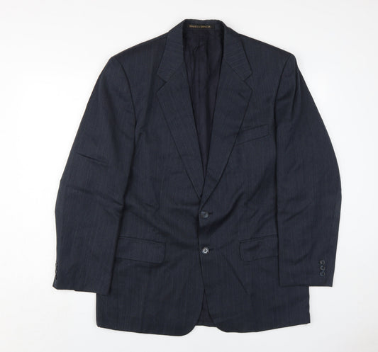 Mens UK Size 40 Marks and Spencer Regular Blue Suit Jacket