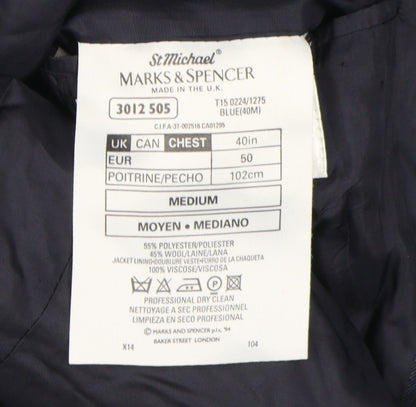 Mens UK Size 40 Marks and Spencer Regular Blue Suit Jacket