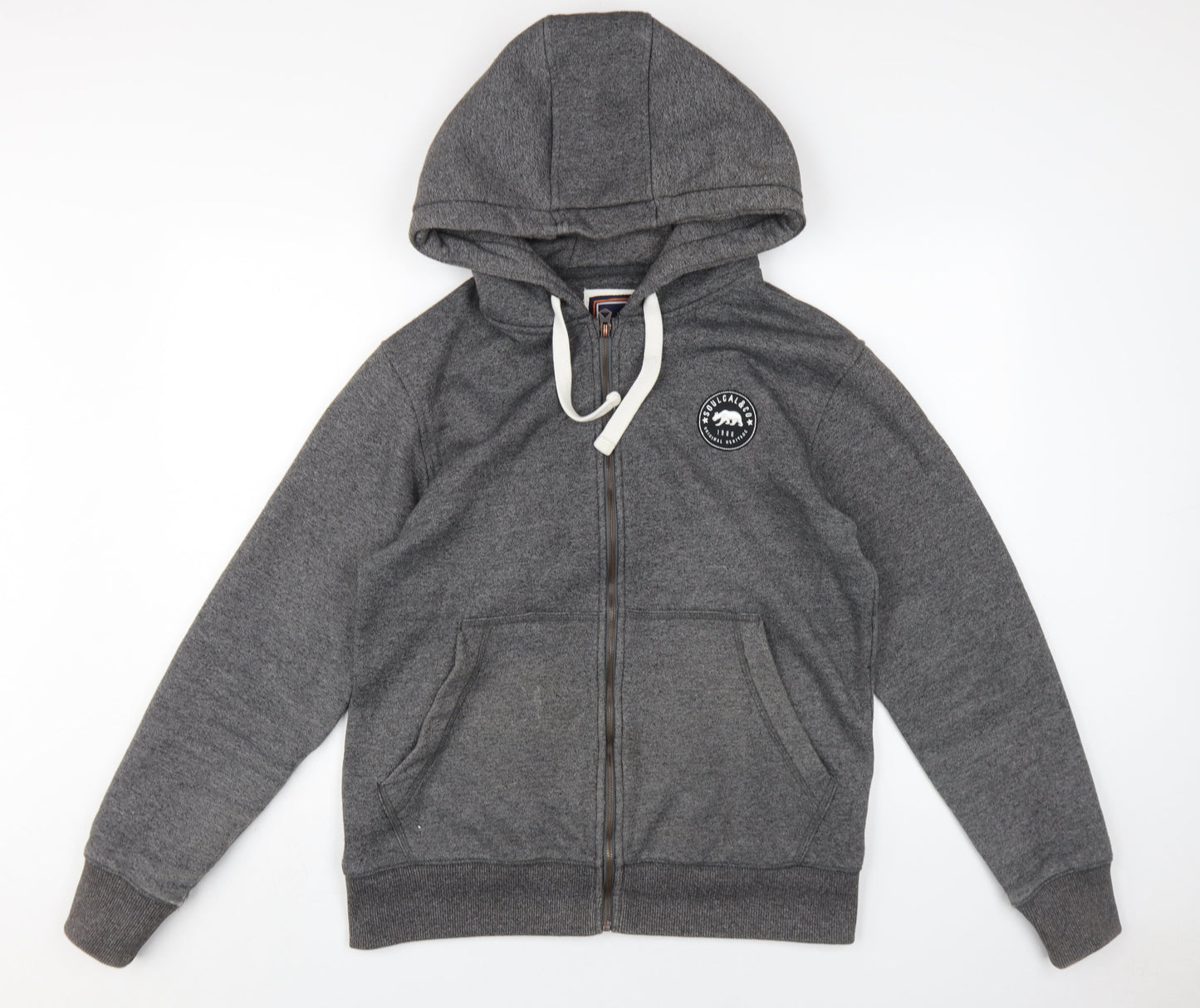 Mens UK Size M Soulcal & Co Grey Full Zip Hoodie