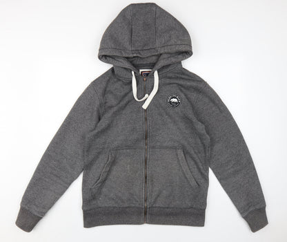 Mens UK Size M Soulcal & Co Grey Full Zip Hoodie