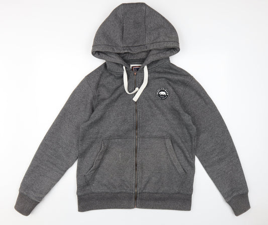 Mens UK Size M Soulcal & Co Grey Full Zip Hoodie