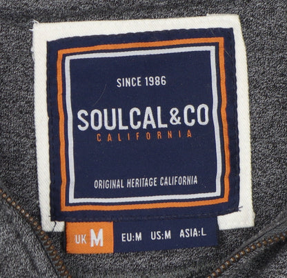 Mens UK Size M Soulcal & Co Grey Full Zip Hoodie