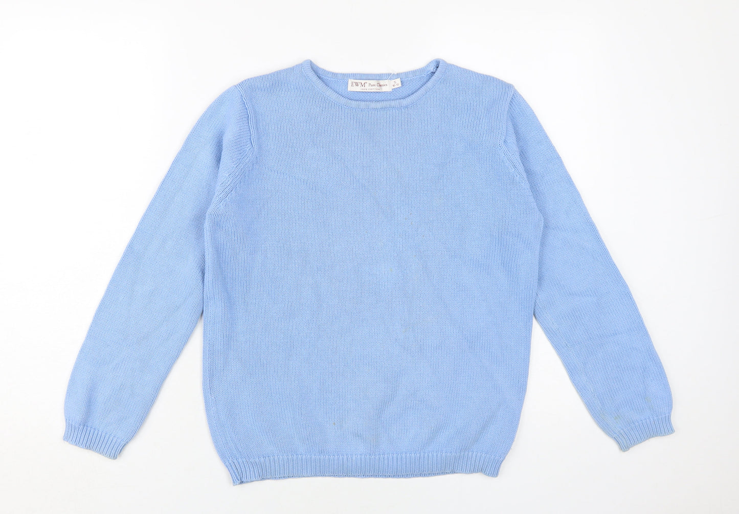 EWM Women's Blue Cotton Pullover Jumper S