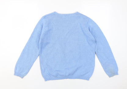 EWM Women's Blue Cotton Pullover Jumper S