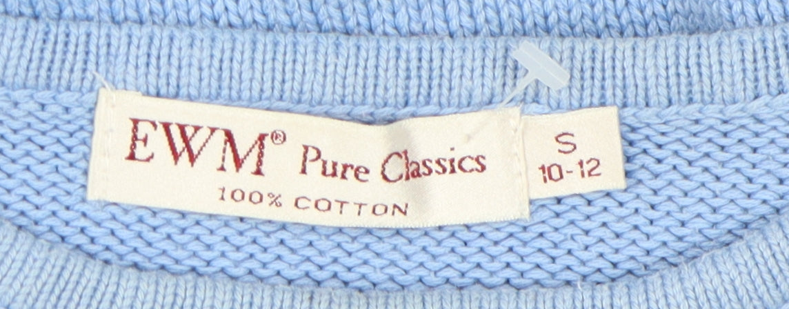 EWM Women's Blue Cotton Pullover Jumper S