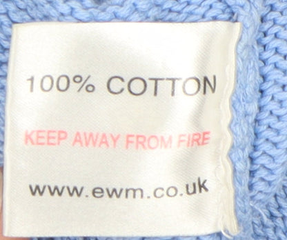 EWM Women's Blue Cotton Pullover Jumper S