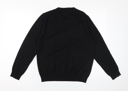 Daniel Hechter Men Black XL V-Neck Pullover Jumper