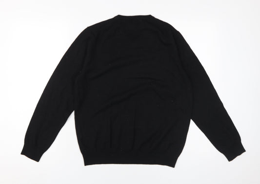 Daniel Hechter Men Black XL V-Neck Pullover Jumper
