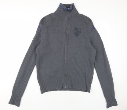 Diesel Men's Grey Full Zip High Neck Jumper XL