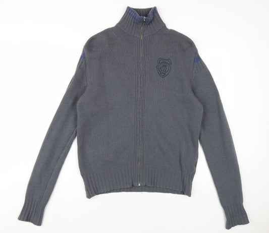 Diesel Men's Grey Full Zip High Neck Jumper XL