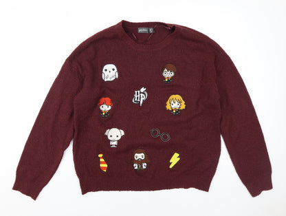 Harry Potter Women's Red Pullover Jumper L