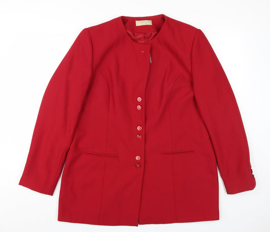Daxon Women's Red Buttoned Jacket UK 16