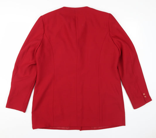Daxon Women's Red Buttoned Jacket UK 16