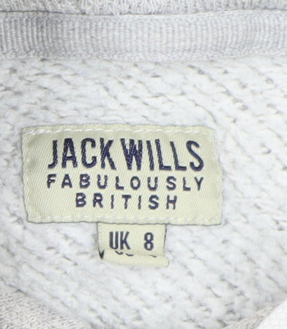Womens UK Size 8 Jack Wills Grey Pullover Hoodie