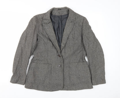 Women's Quality Fashion Grey Houndstooth Suit Jacket Size 46