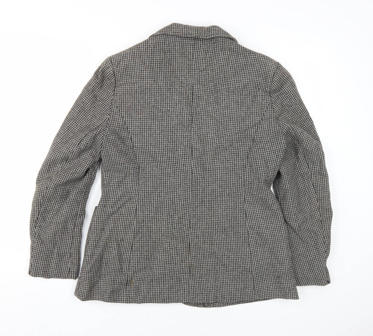 Women's Quality Fashion Grey Houndstooth Suit Jacket Size 46