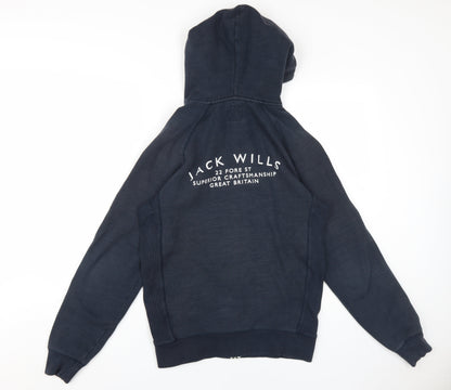 Mens UK Size S Jack Wills Blue Full Zip Hoodie