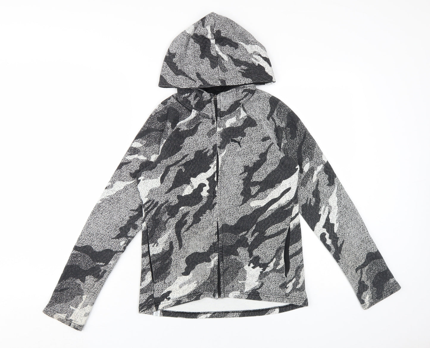 Puma Boys Grey Camouflage Full Zip XL Hoodie