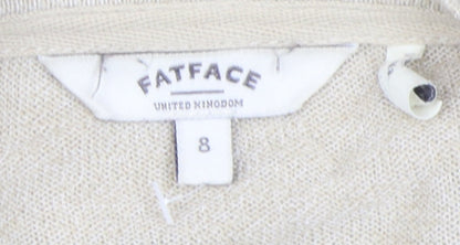 Womens UK Size 8 FatFace Beige Cardigan Jumper
