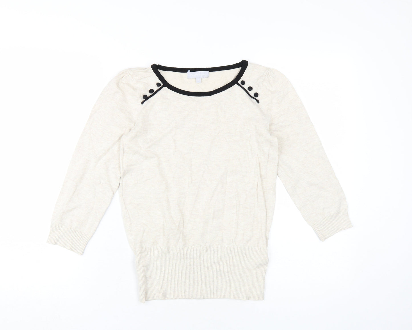 Womens UK Size 10 Red Herring Beige Pullover Jumper