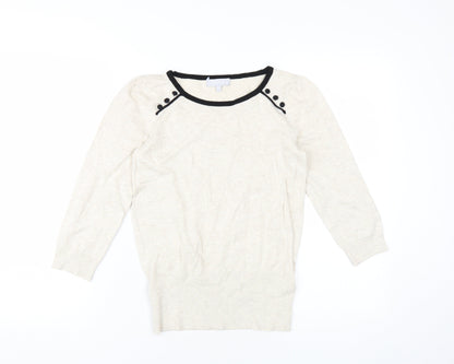 Womens UK Size 10 Red Herring Beige Pullover Jumper