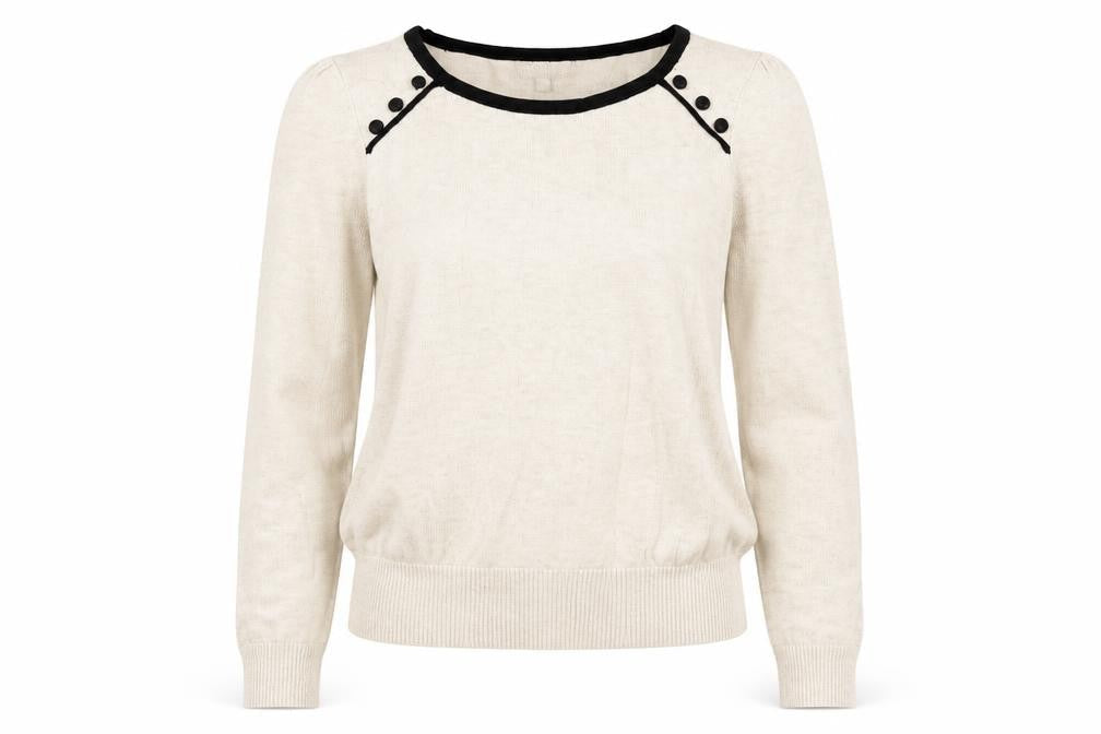 Womens UK Size 10 Red Herring Beige Pullover Jumper
