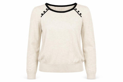 Womens UK Size 10 Red Herring Beige Pullover Jumper