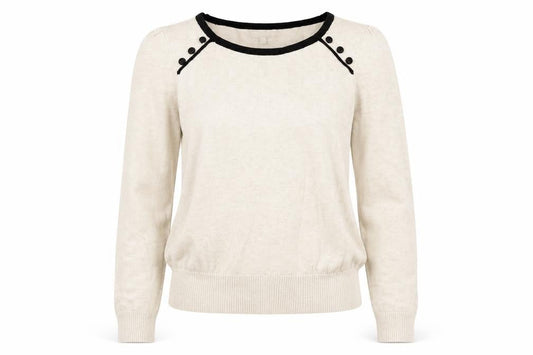 Womens UK Size 10 Red Herring Beige Pullover Jumper