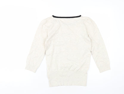 Womens UK Size 10 Red Herring Beige Pullover Jumper
