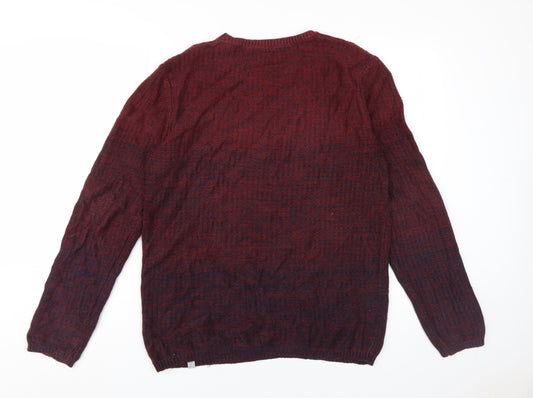 Jack & Jones Men's Red Pullover Jumper, Size S, Crew Neck